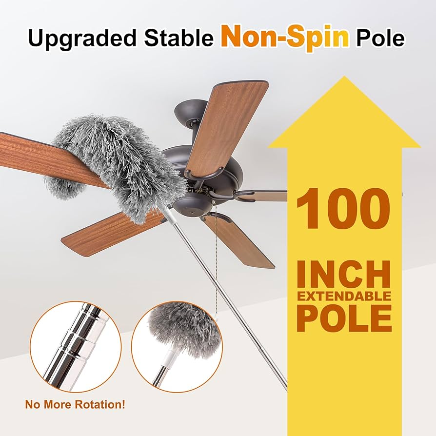 Microfiber Duster with Extension Pole – Ceiling Fan & High Ceiling Cleaner