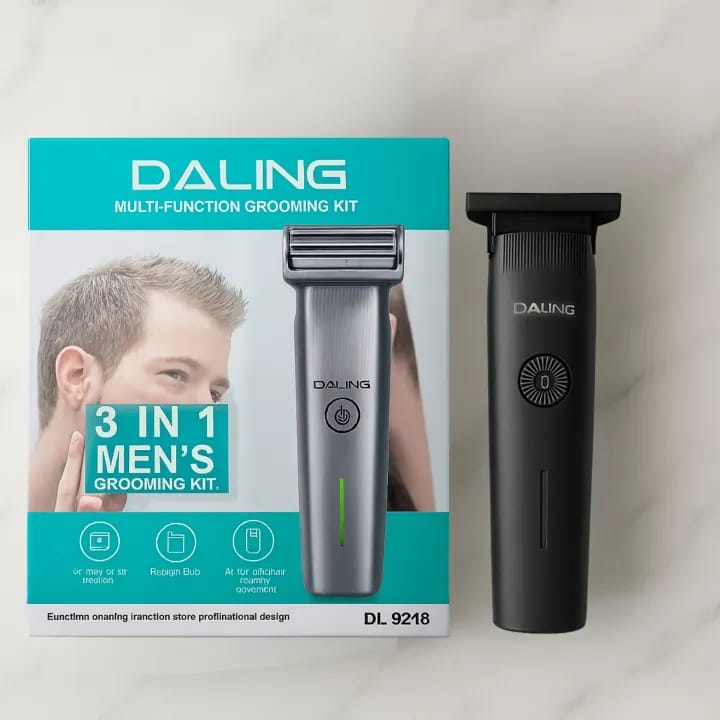 DALING DL-9218 3-in-1 Men's Grooming Kit – Hair Clipper, Shaver & Beard Trimmer