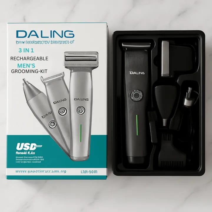 DALING DL-9218 3-in-1 Men's Grooming Kit – Hair Clipper, Shaver & Beard Trimmer