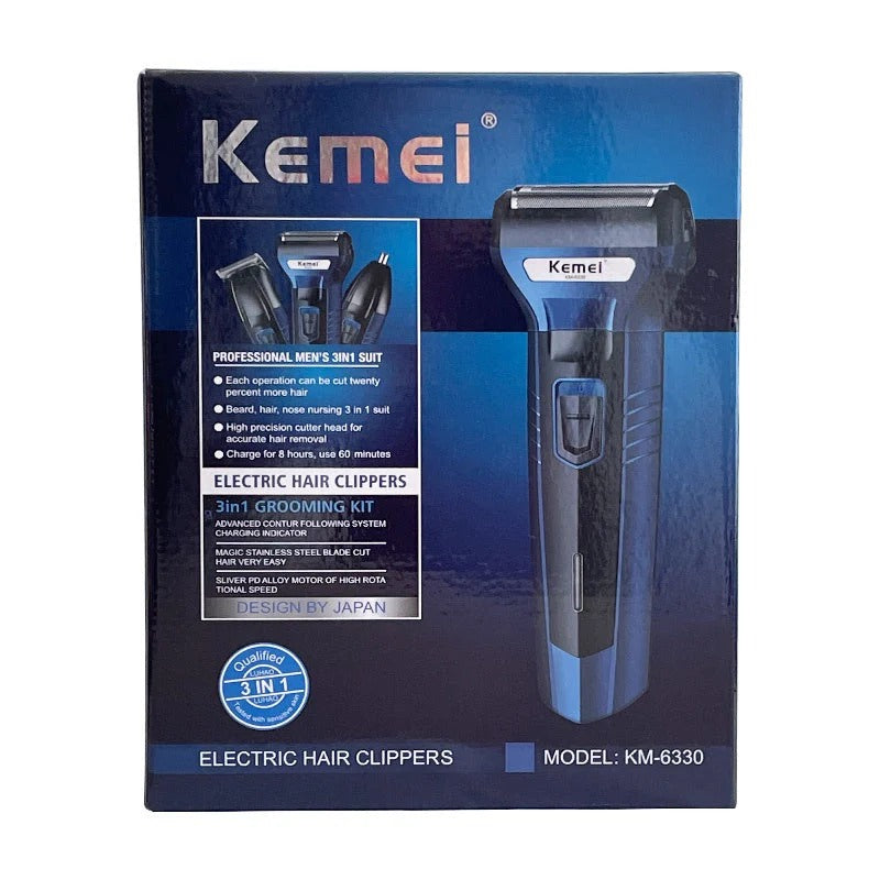 Kemei KM-6330 3-in-1 Grooming Kit – Shaver, Epilator & Nose Trimmer