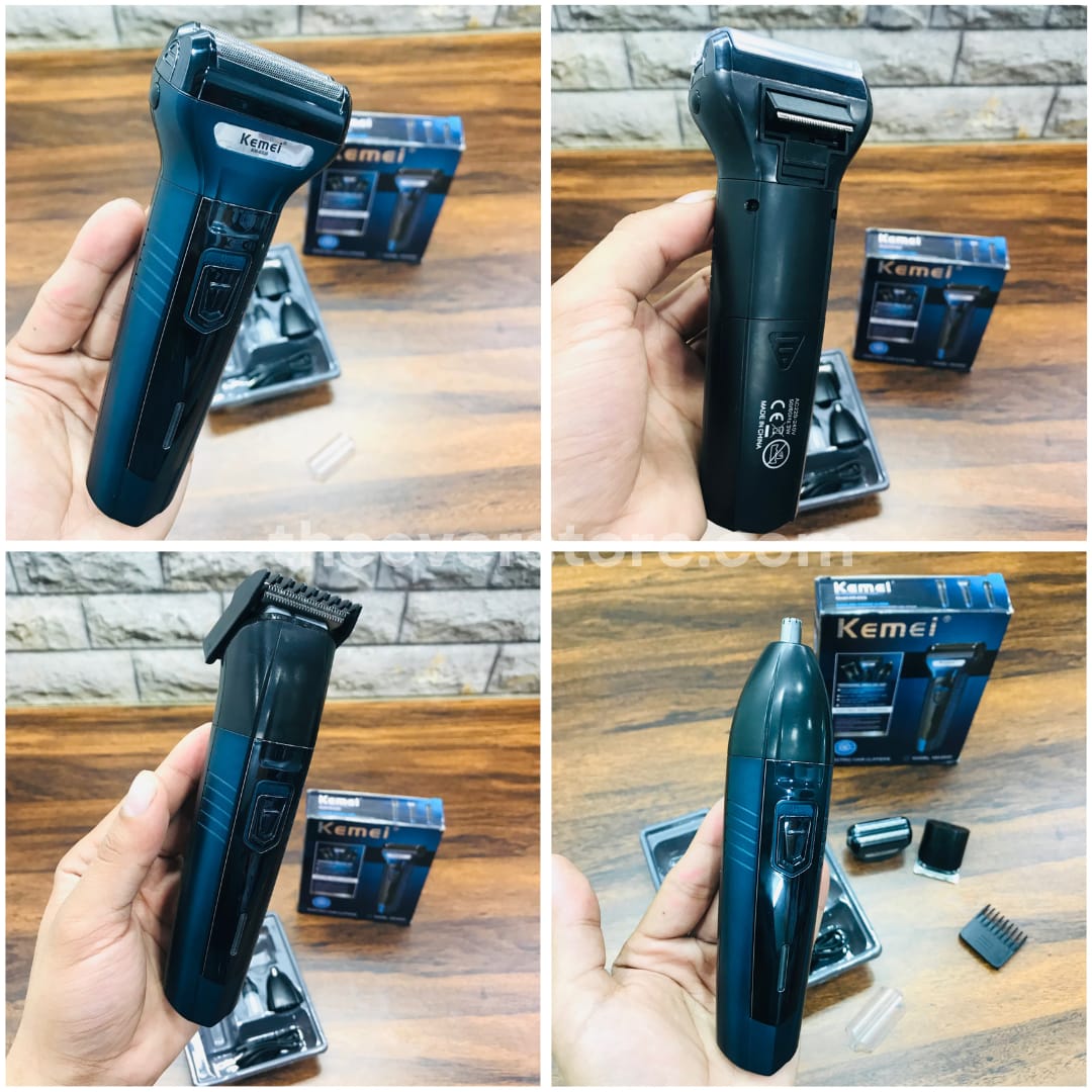 Kemei 3-in-1 Rechargeable Grooming Kit – Shaver, Trimmer & Nose Trimmer