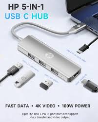 5-in-1 USB-C Hub Multiport Adapter – 4K HDMI, USB & PD Charging