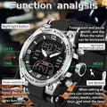 Men's Analog Digital Sports Watch – Multifunction Black Tactical Design