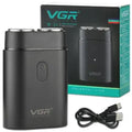 VGR V-390 Professional Electric Ultra Thin Shaver – Rechargeable USB Travel Razor for Men